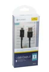 Platinet USB-A - microUSB 1 m (PUC1MBB) cena un informācija | Savienotājkabeļi | 220.lv