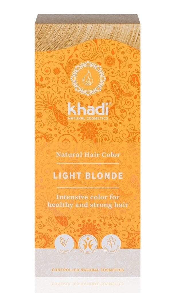 Augu krāsa pelēkiem vai gaišiem matiem Khadi Light Blond 100 g цена и информация | Matu krāsas | 220.lv