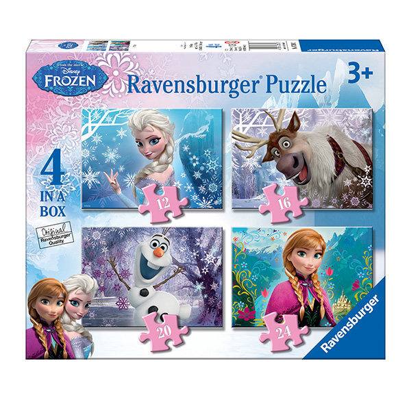 Ravensburger puzzle Ledus sirds Frozen 4x1 цена и информация | Puzles, 3D puzles | 220.lv