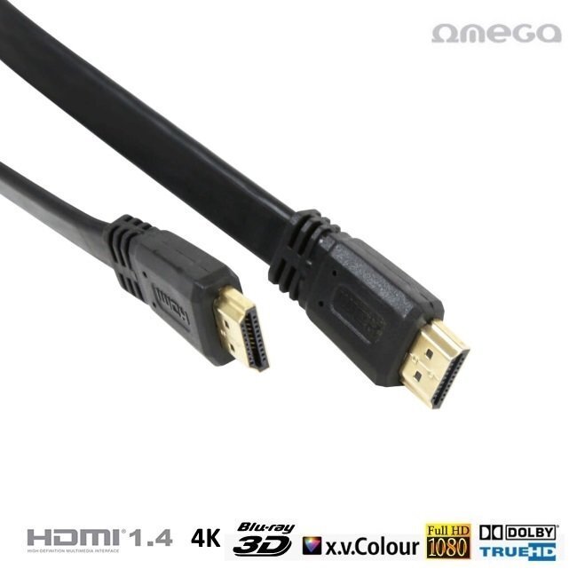 Omega kabelis hdmi v.1.4 melns 5 m blisteris цена и информация | Kabeļi un vadi | 220.lv