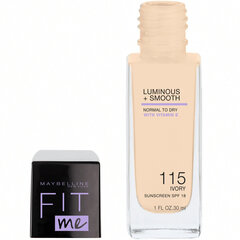 Maybelline FIT ME tonālais krēms 115 Ivory, 30ml cena un informācija | Grima bāzes, tonālie krēmi, pūderi | 220.lv