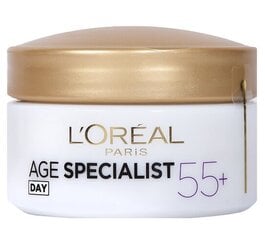 Pretgrumbu dienas krēms L'Oreal Paris Age Specialist 55+ 50 ml cena un informācija | Sejas krēmi | 220.lv