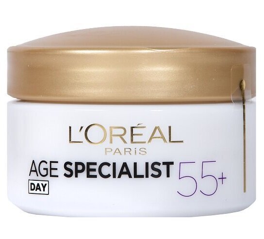 Pretgrumbu dienas krēms L'Oreal Paris Age Specialist 55+ 50 ml цена и информация | Sejas krēmi | 220.lv