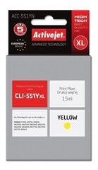 ActiveJet ink ACC-551YN Canon CLI-551Y Yellow цена и информация | Картриджи для струйных принтеров | 220.lv