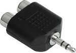 HAMA Short Audio Adapter 3.5 mm stereo jack plug - 2 RCA sockets