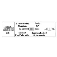 HAMA Audio Adapter RCA socket - 6.3 mm mono jack plug cena un informācija | Adapteri un USB centrmezgli | 220.lv