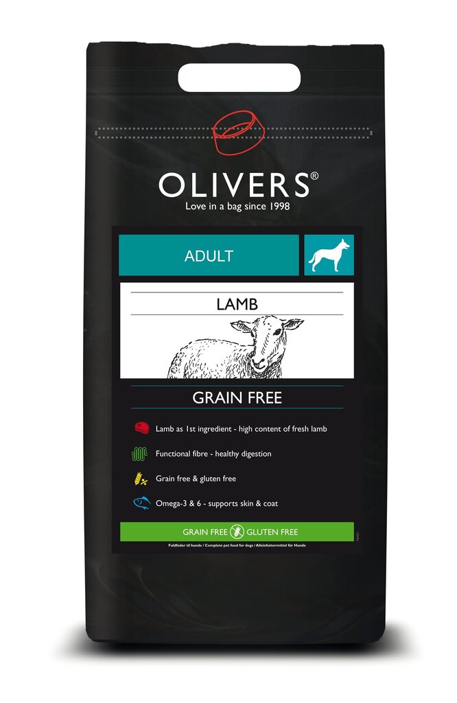 Olivers bezgraudu barība ar jēra gaļu Adult Lamb Grain Free M, 4 kg цена и информация | Sausā barība suņiem | 220.lv