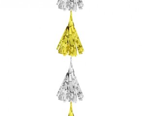 Вертикальная гирлянда tinsel, gold-silver, 180 см (PF-DWZS) 9249 цена и информация | Праздничные декорации | 220.lv