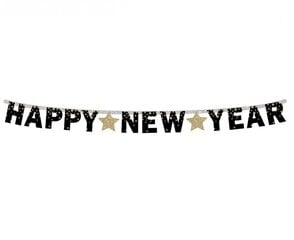 Гирлянда "Happy New Year" gold stars, 180 x 12см (PF-GNYG) 9201 цена и информация | Праздничные декорации | 220.lv