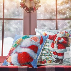 Kalėdinis dekoratyvinės pagalvėlės užvalkalas Santa цена и информация | Декоративные подушки и наволочки | 220.lv