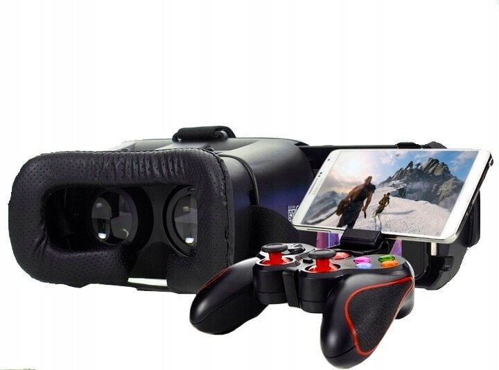 Virtuālās realitātes 3D brilles + bezvadu Bluetooth 5.0 austiņas + VR spēļu panelis цена и информация | VR brilles | 220.lv