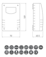 GTV fotorelejs CZ-2, IP44, balts - CZ-CZ2000-00 cena un informācija | Sensori | 220.lv