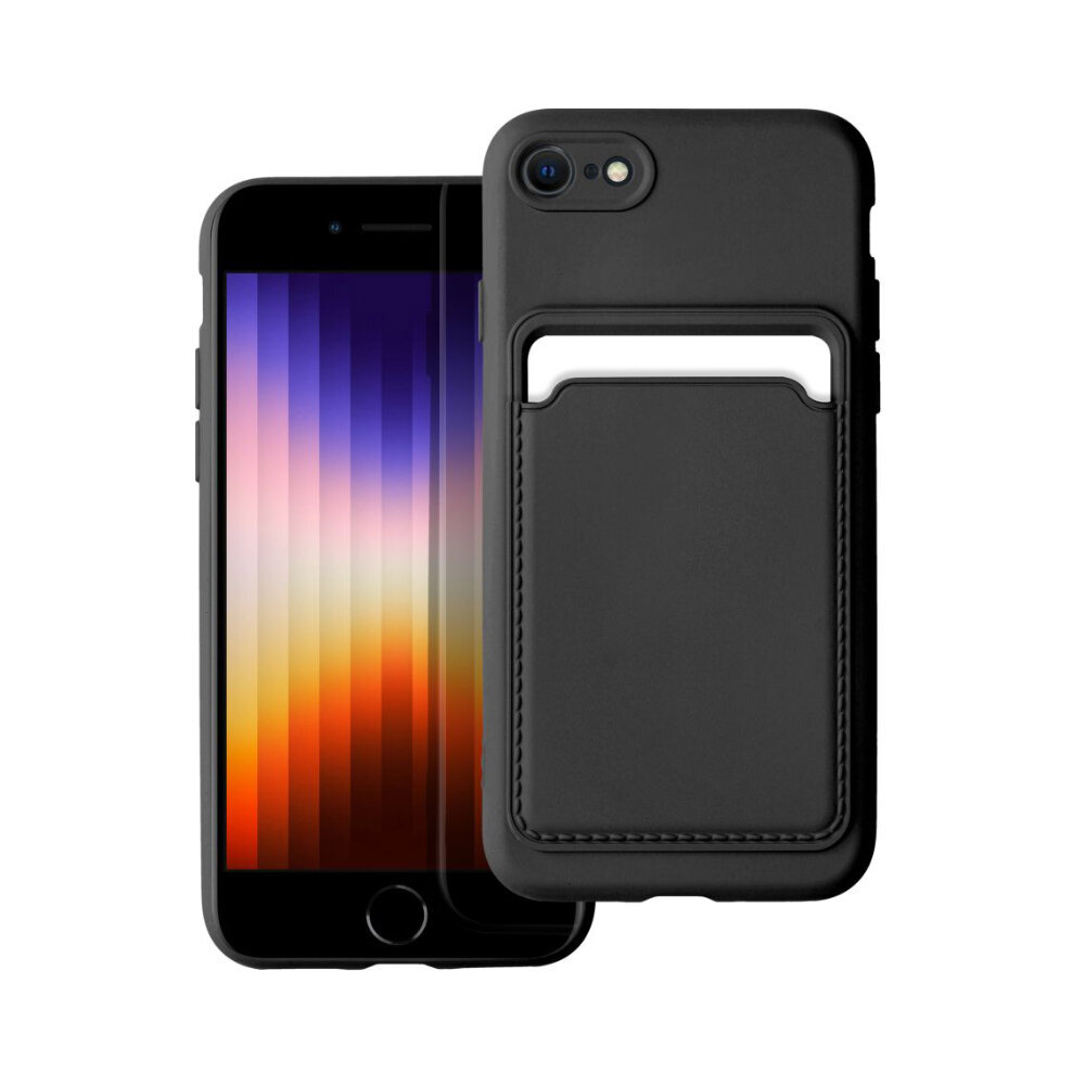 Forcell CARD apvalks priekš iPhone 7/8/SE 2020 (4.7″) – Melns cena un informācija | Telefonu vāciņi, maciņi | 220.lv