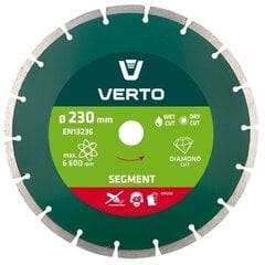 Диск алмазный сегментный 230x22.2 мм VERTO 61H2S9 цена и информация | Шлифовальные станки | 220.lv