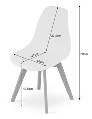Комплект из 4 стульев KITO, белый/черный цена и информация | Стулья для кухни и столовой | 220.lv
