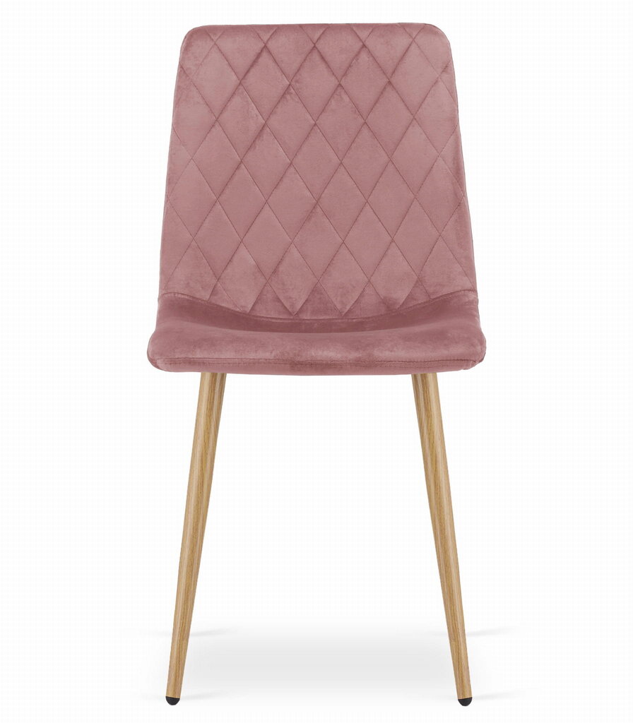 TURIN krēsls, rozā samts / koka krāsa, x4 cena un informācija | Virtuves un ēdamistabas krēsli | 220.lv