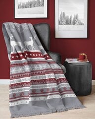 Рождественское хлопково-акриловое одеяло с северными оленями и снежинками, 150х200 см. цена и информация | Покрывала, пледы | 220.lv