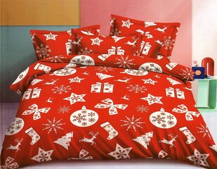 Ziemassvētku gultas veļas komplekts 160x200, 3 daļu cena un informācija | Gultas veļas komplekti | 220.lv