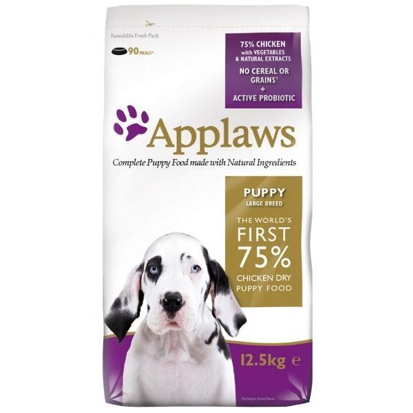 Suņu barība liela izmēra kucēniem Applaws, ar vistu цена и информация | Sausā barība suņiem | 220.lv