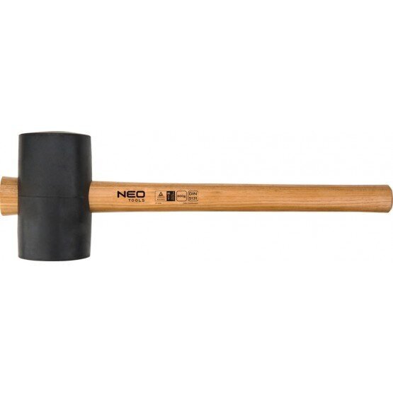 Neo gumijas āmurs ar koka rokturi 680 g 380 mm 25-053 cena un informācija | Rokas instrumenti | 220.lv