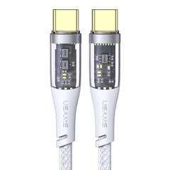 USAMS Icy Series 100W PD type-C to type-C, ātras uzlādes un datu kabelis, balts cena un informācija | Savienotājkabeļi | 220.lv