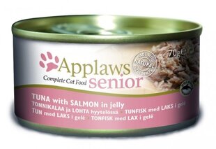 Konservi kaķiem Applaws Senior Jelly Tuna&Salmon, 70 g cena un informācija | Konservi kaķiem | 220.lv