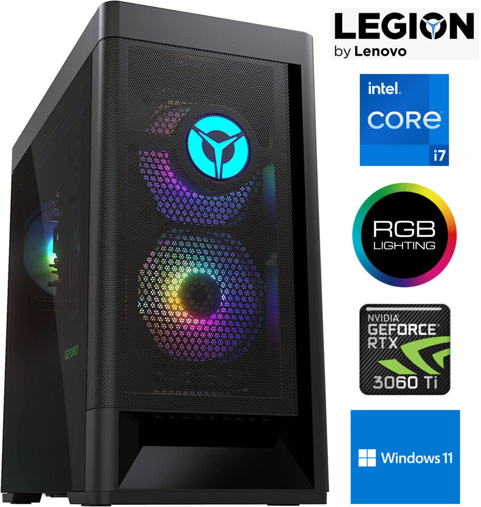 Компьютер Стационарный компьютер Lenovo Legion T5 i7-11700 32GB 512GB SSD  RTX 3060 Ti Windows 11 цена | 220.lv