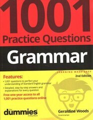 Grammar - 1001 Practice Questions For Dummies, 2nd Edition (plus Free Online Practice) цена и информация | Книги по социальным наукам | 220.lv