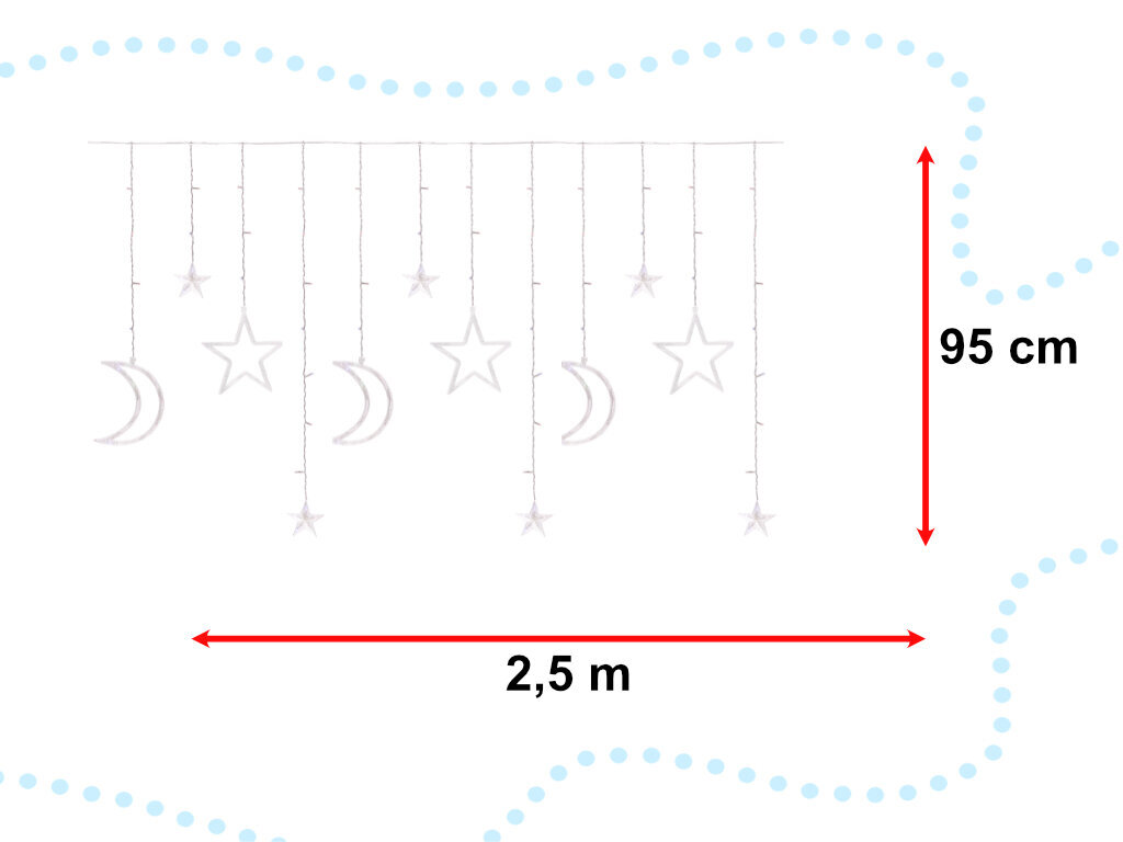 LED gaismas aizkars 2,5 m 138LED silti balts цена и информация | Ziemassvētku lampiņas, LED virtenes | 220.lv