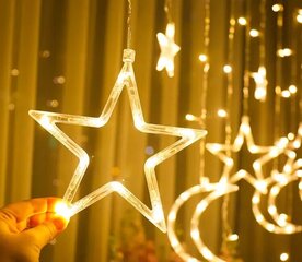 Lāstekas tipa LED gaismas ar dekorācijām (Ziemassvētku LED aizkaru gaismas/lampas) 3,5m +3m цена и информация | Гирлянды | 220.lv