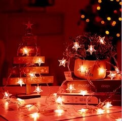 lampiņu virtene ar zvaigžņu ornamentiem galā 10m, 100 LED ar taimeri, 8 režīmi cena un informācija | Ziemassvētku lampiņas, LED virtenes | 220.lv