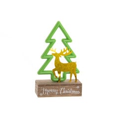 Ziemassvētku rotājums DKD Home Decor LED, zaļš, koka цена и информация | Рождественские украшения | 220.lv