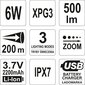 Akumulatora prožektors XP-G3 CREE 6W Li-Ion 3.7V 2200 mAh, Yato (YT-08568) cena un informācija | Lukturi | 220.lv