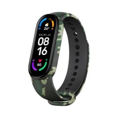 Спортивный силиконовый ремешок Xiaomi Mi Band 5/6 — Военный / Зелёный цена и информация | Аксессуары для смарт-часов и браслетов | 220.lv