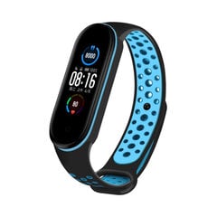 Sport Silikona Siksniņa priekš Xiaomi Mi Band 5/6 – Melns/Zils цена и информация | Аксессуары для смарт-часов и браслетов | 220.lv