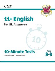 11plus GL 10-Minute Tests: English - Ages 8-9 (with Online Edition) цена и информация | Пособия по изучению иностранных языков | 220.lv