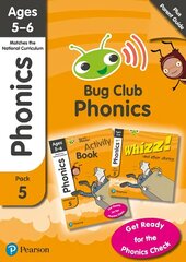 Bug Club Phonics Learn at Home Pack 5, Phonics Sets 13-26 for ages 5-6 (Six stories plus Parent Guide plus Activity Book) cena un informācija | Grāmatas pusaudžiem un jauniešiem | 220.lv