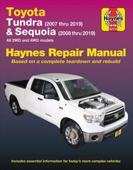 Toyota Tundra 2007 Thru 2019 and Sequoia 2008 Thru 2019 Haynes Repair Manual: All 2wd and 4WD Models цена и информация | Путеводители, путешествия | 220.lv