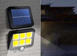 LED saules āra gaisma ar saules bateriju, kustības sensoru un tālvadības pulti цена и информация | Уличное освещение | 220.lv