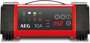 AEG Automotive 97024 Микропроцессорное зарядное устройство LT 10 AMPERE для 12/24 В, 9-ступенчатая, источник питания, автоматическая температурная компенсация цена и информация | Авто принадлежности | 220.lv