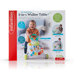 INFANTINO Sēdi, staigā un rotaļājies 3-in-1 transformējošs staigulis-galds cena un informācija | Rotaļlietas zīdaiņiem | 220.lv