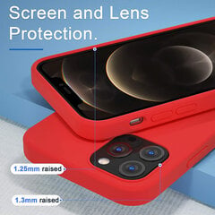 Pīts silikona apvalks priekš iPhone 12/12 Pro (6,1″) – Sarkans cena un informācija | Telefonu vāciņi, maciņi | 220.lv