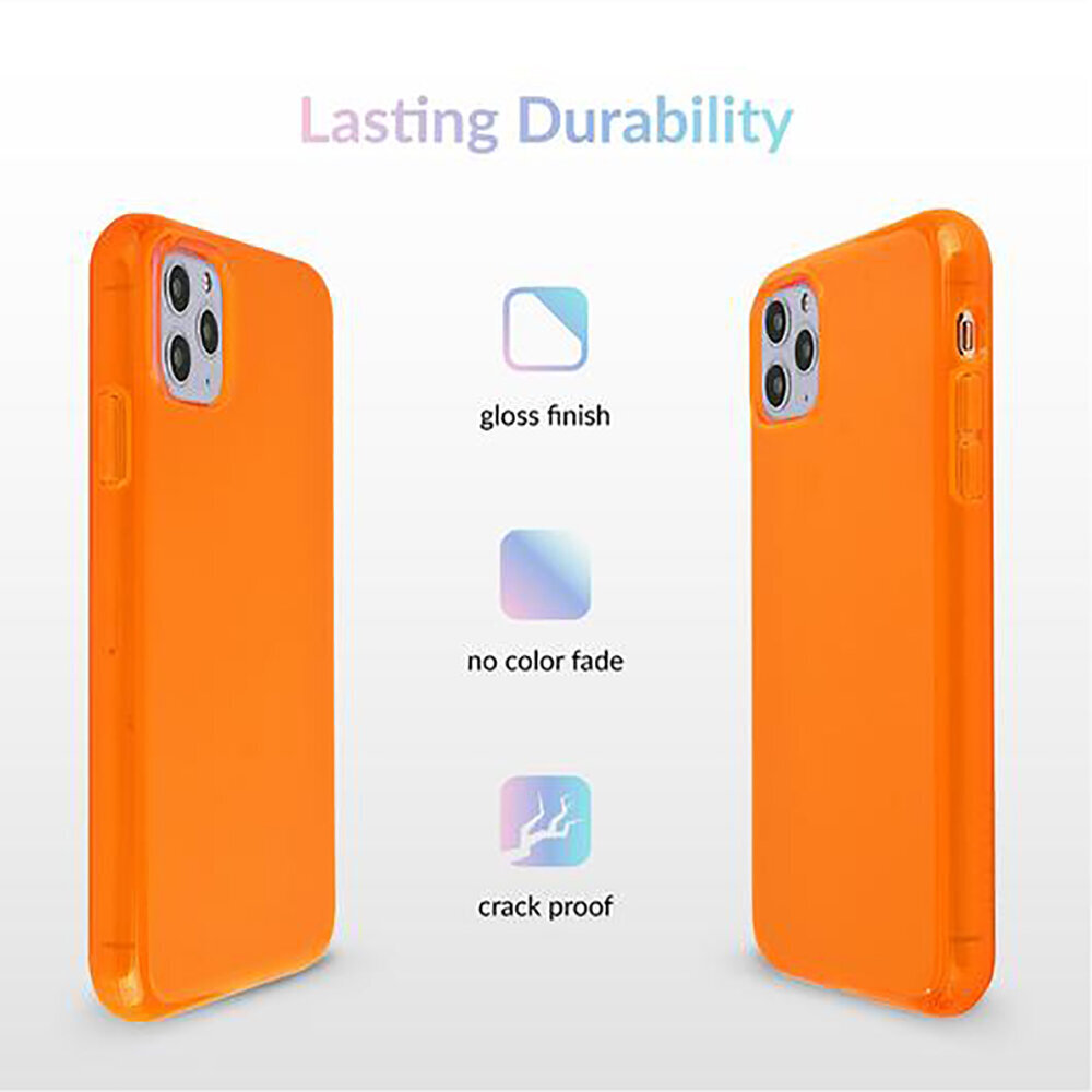 Neona silikona apvalks priekš iPhone 12 Mini (5,4″) – Oranža cena un informācija | Telefonu vāciņi, maciņi | 220.lv