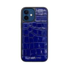 Кожаный чехол Zillionaire Croco для iPhone 12 Mini (5,4”) — Синий цена и информация | Чехлы для телефонов | 220.lv