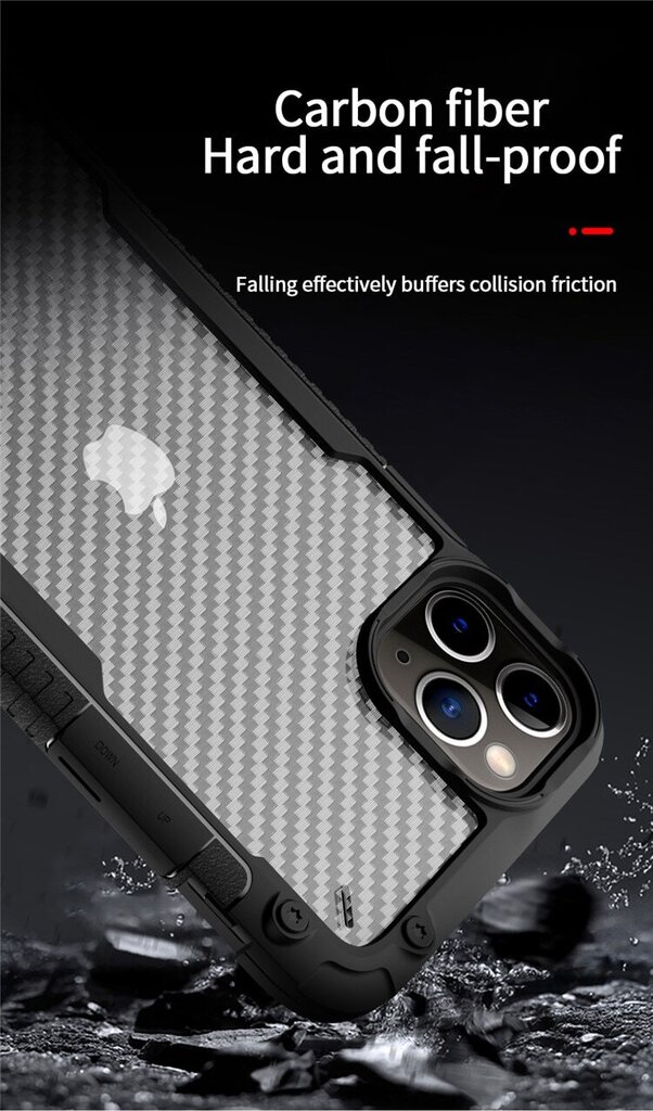 Oglekļa triecienizturīgs apvalks ar rokas siksnu priekš iPhone 11 Pro Max (6,5″) – Melns cena un informācija | Telefonu vāciņi, maciņi | 220.lv