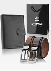 Подарочный набор для мужчин с двусторонним ремнем Stevens 326A цена и информация | Мужские кошельки | 220.lv