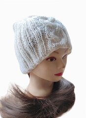 Silta adīta cepure pelēka , izgatavota no mīksta akrila cena un informācija | Sieviešu cepures | 220.lv