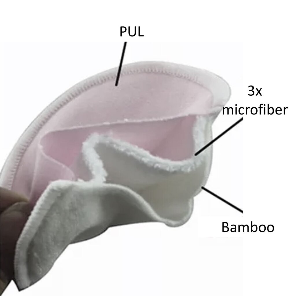 Atkārtoti lietojami bambusa krūšu ieliktņi Ø12 cm, 10 gab. (5 pāri), hermētiski цена и информация | Preces zīdaiņu barošanai | 220.lv