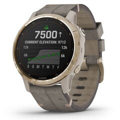 Garmin Fenix 6S Pro Solar, smilškrāsā cena un informācija | Viedpulksteņi (smartwatch) | 220.lv