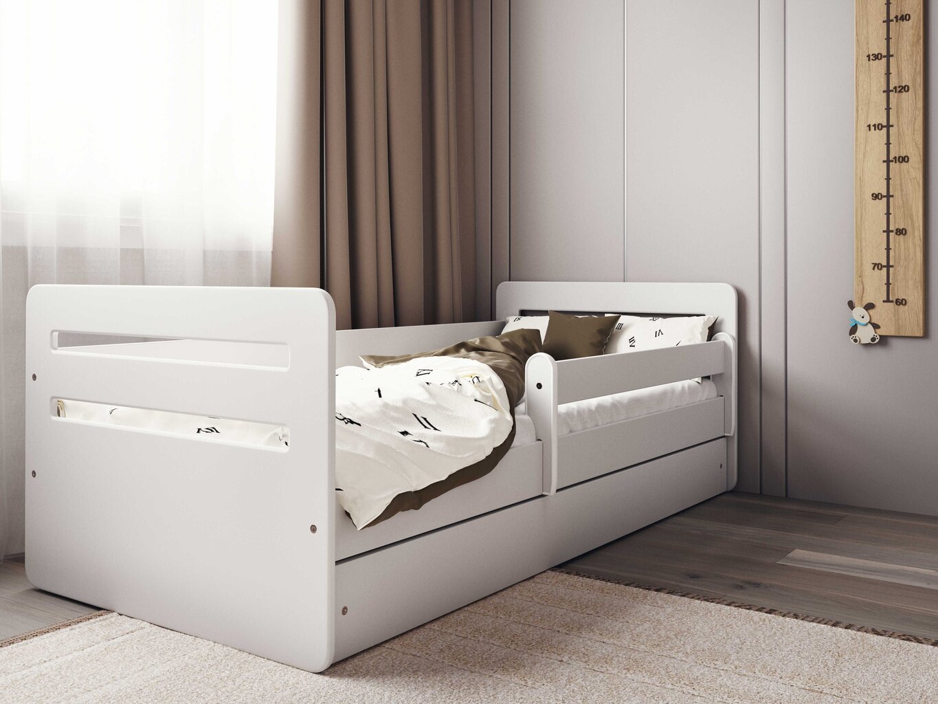 Bērnu gulta Kocot Kids Tomi, 160x80 cm, balta cena un informācija | Bērnu gultas | 220.lv